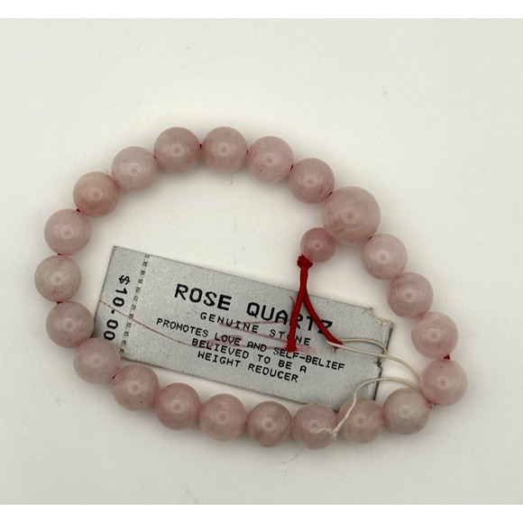 Natural Rose Quartz Stone Bracelet 8mm Pink Crystal Stretch Bracelet new - Picture 4 of 7